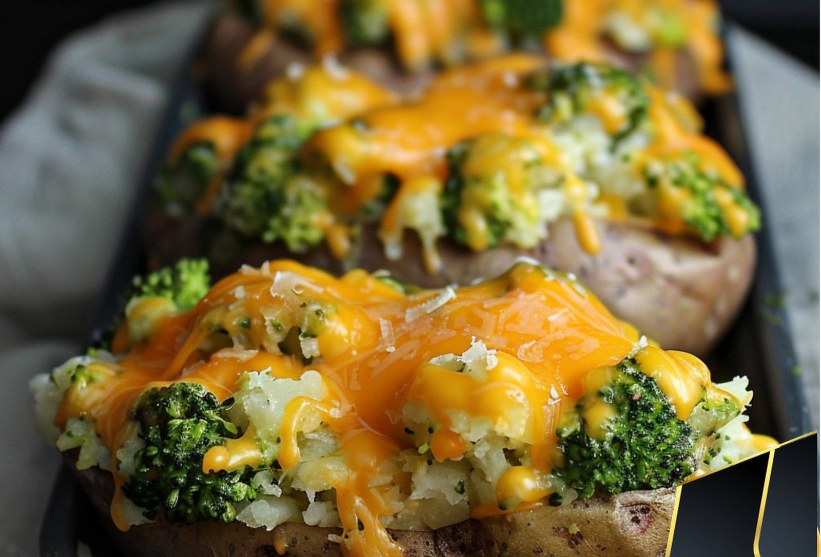 Broccoli Cheddar Stuffed Potatoes