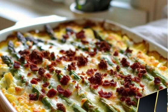 Cheesy Asparagus Casserole prepared at home with simple ingredients and clear steps.