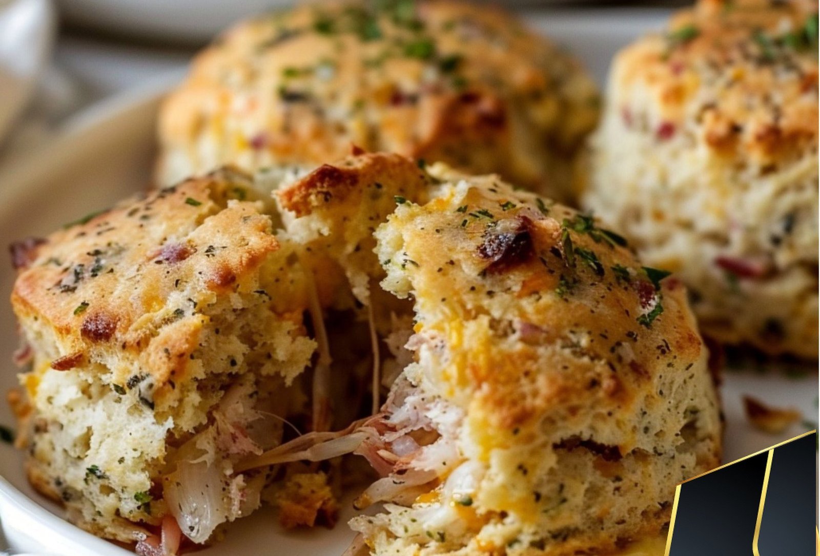 Crab Stuffed Cheddar Bay Biscuits with Lemon Butter