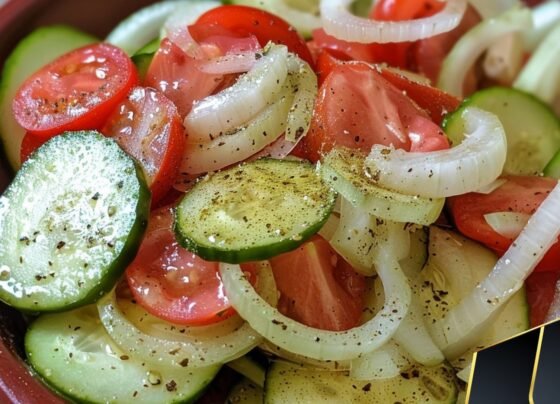 Cucumber Onion and Tomato Salad prepared at home with simple ingredients and clear steps.