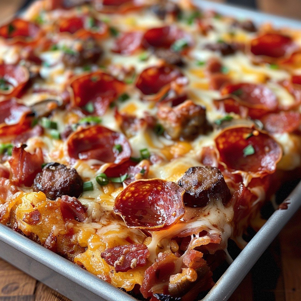 Meat Lovers Pizza Casserole