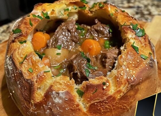 Beef Stew in a Bread Bowl prepared at home with simple ingredients and clear steps.