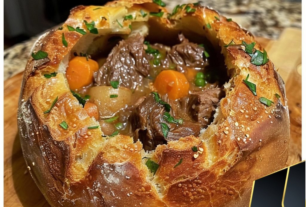 Beef Stew in a Bread Bowl