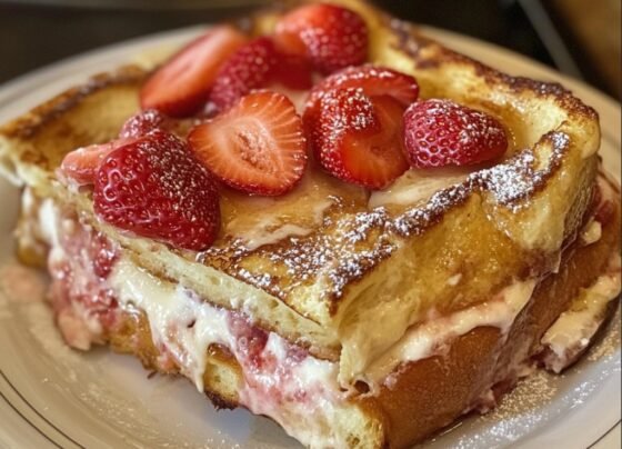 Strawberry Cream Cheese Stuffed French Toast Bake prepared at home with simple ingredients and clear steps.