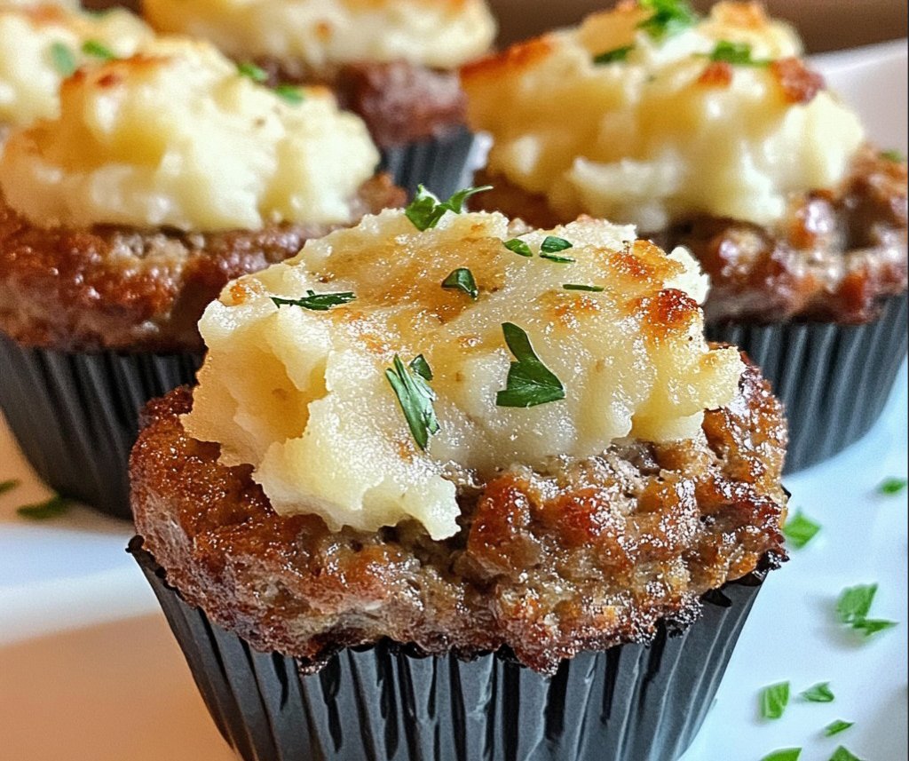 Mini Meatloaf Muffins with Mashed Potato Frosting