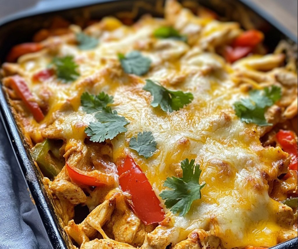 Cheesy Chicken Fajita Casserole