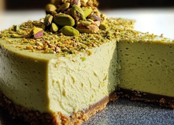 Pistachio Cheesecake prepared at home with simple ingredients and clear steps.