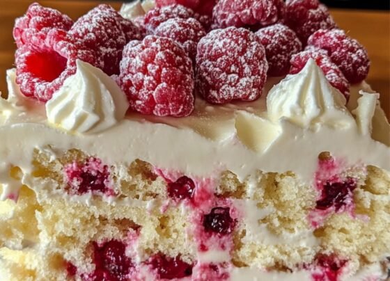 White Chocolate Raspberry Poke Cake prepared at home with simple ingredients and clear steps.