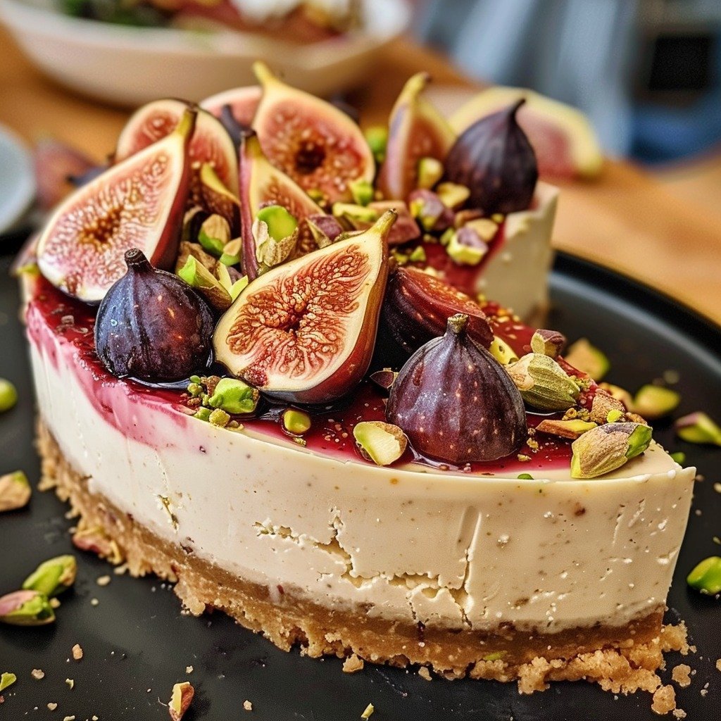 Fig and Pistachio Vegan Cheesecake