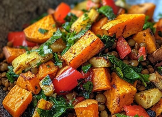 Golden Glow Lentil & Roasted Veggie Salad prepared at home with simple ingredients and clear steps.
