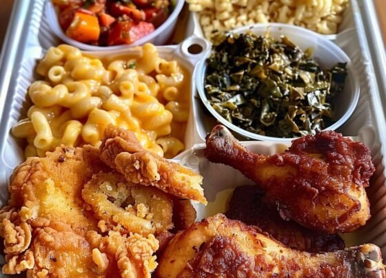 "Southern Soul Food Platter: Crispy Fried Chicken