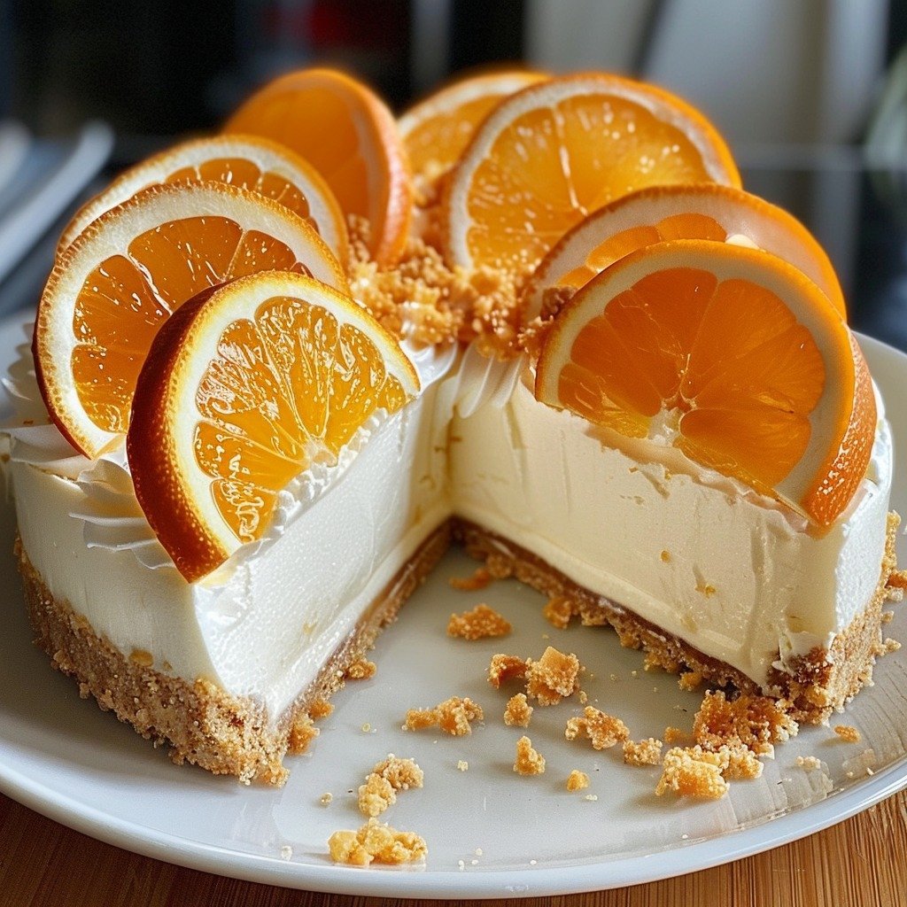 No Bake Orange Creamsicle Cheesecake