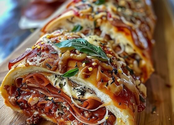 Italian Stromboli prepared at home with simple ingredients and clear steps.