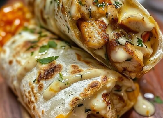 Cheesy Garlic Chicken Wraps prepared at home with simple ingredients and clear steps.
