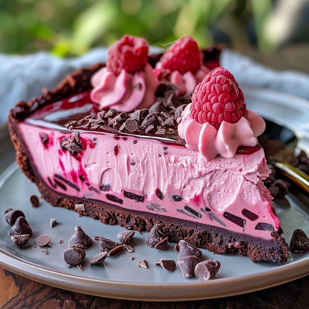 No-Bake Chocolate Pink Cheesecake
