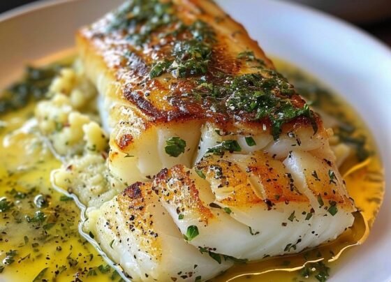 Golden Seared Cod with Herb Butter Sauce prepared at home with simple ingredients and clear steps.