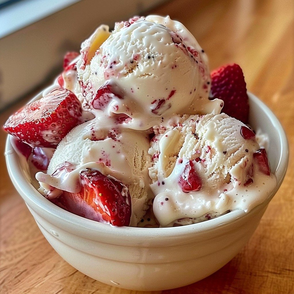 Strawberry Vanilla Bean Ice Cream