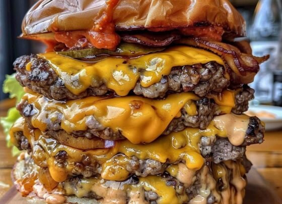 Monster Stack Burger prepared at home with simple ingredients and clear steps.