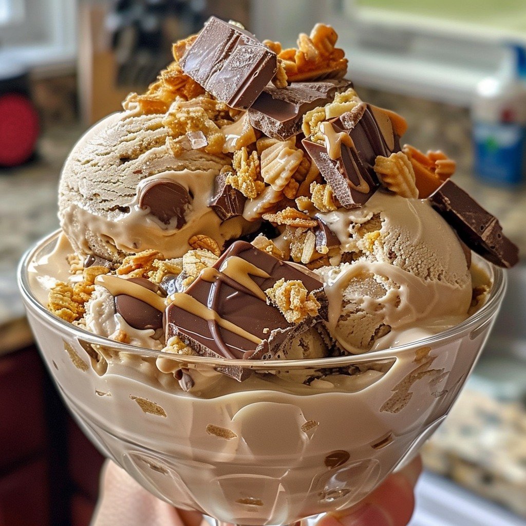 Snickers & Reese’s Cookie Dough Ice Cream Extravaganza