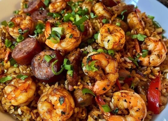 Spicy Cajun Shrimp & Sausage Fried Rice prepared at home with simple ingredients and clear steps.