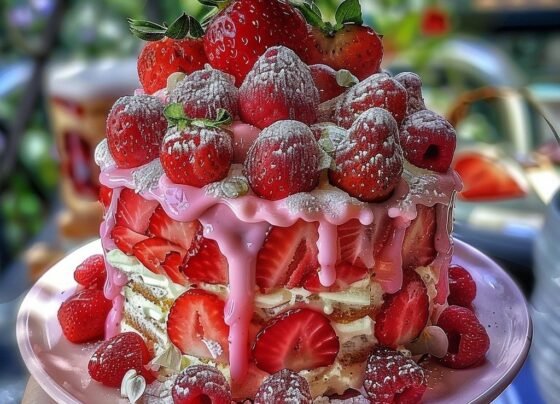 Strawberry Seismic Cake prepared at home with simple ingredients and clear steps.