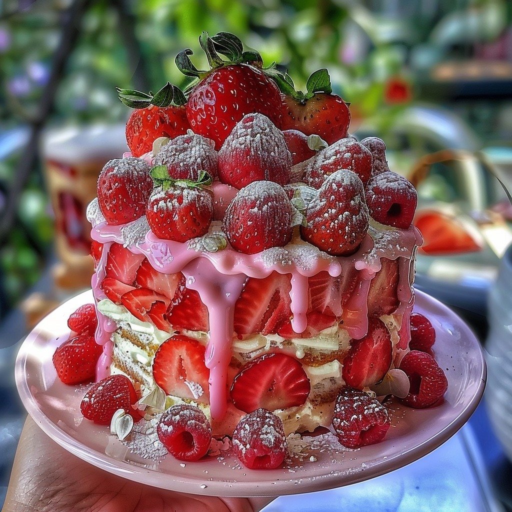 Strawberry Seismic Cake