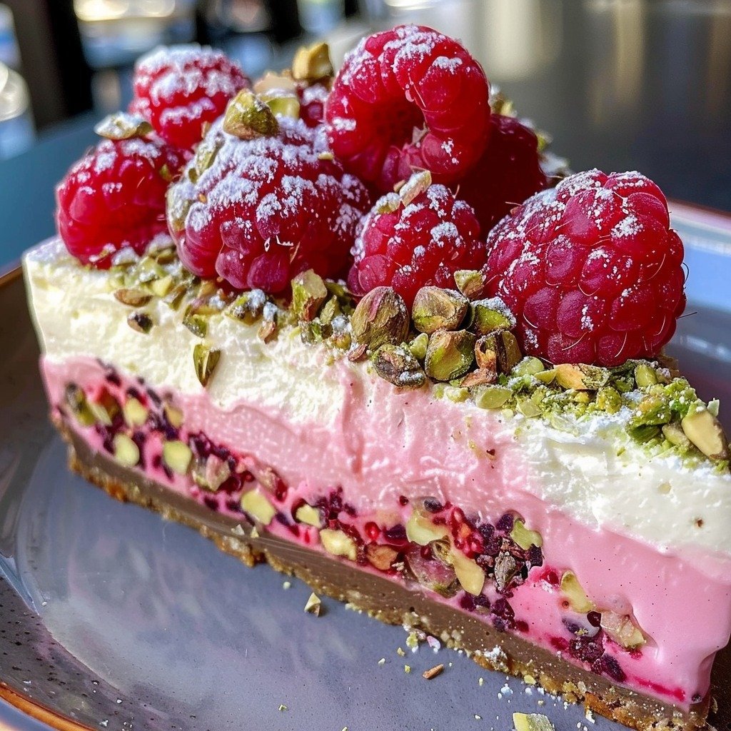 Lush Raspberry Pistachio Cheesecake Delight