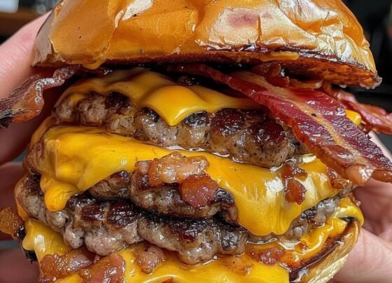 Triple Bacon Cheeseburger prepared at home with simple ingredients and clear steps.