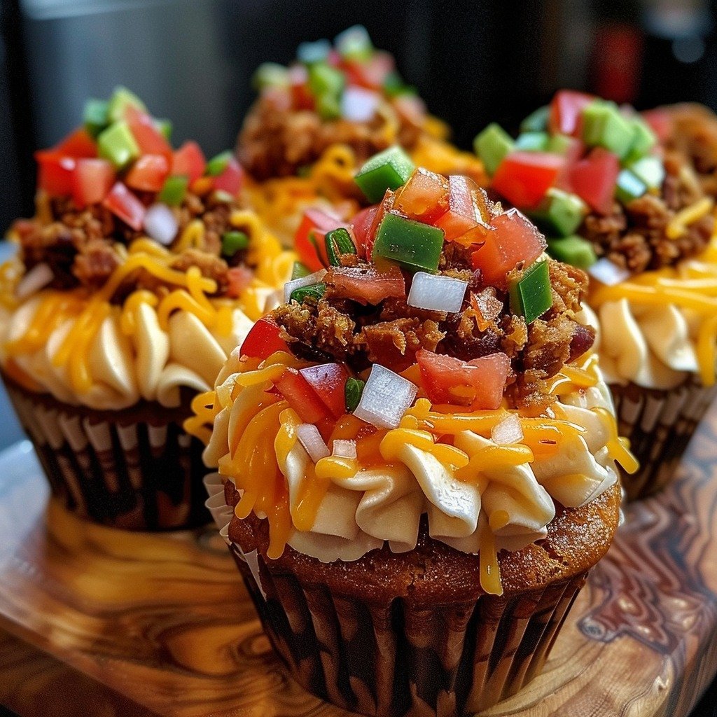 Vegetarian Taco Cupcakes