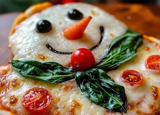 Snowman Pizza Recipe prepared at home with simple ingredients and clear steps.
