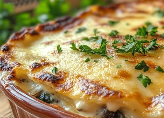Creamy Spinach & Mushroom Lasagna prepared at home with simple ingredients and clear steps.