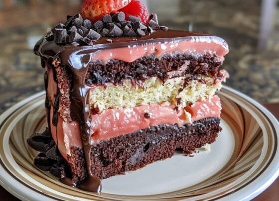 Homemade Neapolitan Millionaire Cake prepared at home with simple ingredients and clear steps.