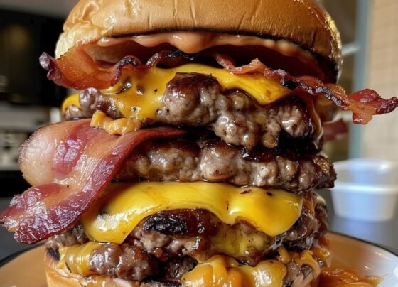 Mammoth Bacon Cheeseburger prepared at home with simple ingredients and clear steps.