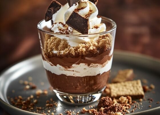 Indulge in the Irresistible Creaminess of Whipped Chocolate Cheesecake Parfaits prepared at home with simple ingredients and clear steps.