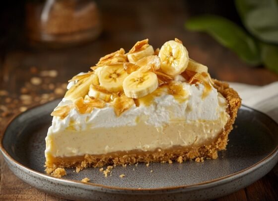 Indulge in Pure Bliss: Irresistibly Creamy No-Bake Banana Pudding Cheesecake prepared at home with simple ingredients and clear steps.