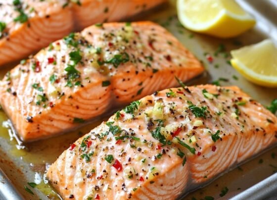 Oven-Baked Salmon Recipe | Simple and Healthy prepared at home with simple ingredients and clear steps.