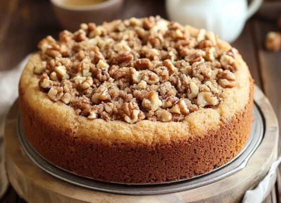 Walnut Coffee Cake Recipe | Moist and Crunchy prepared at home with simple ingredients and clear steps.