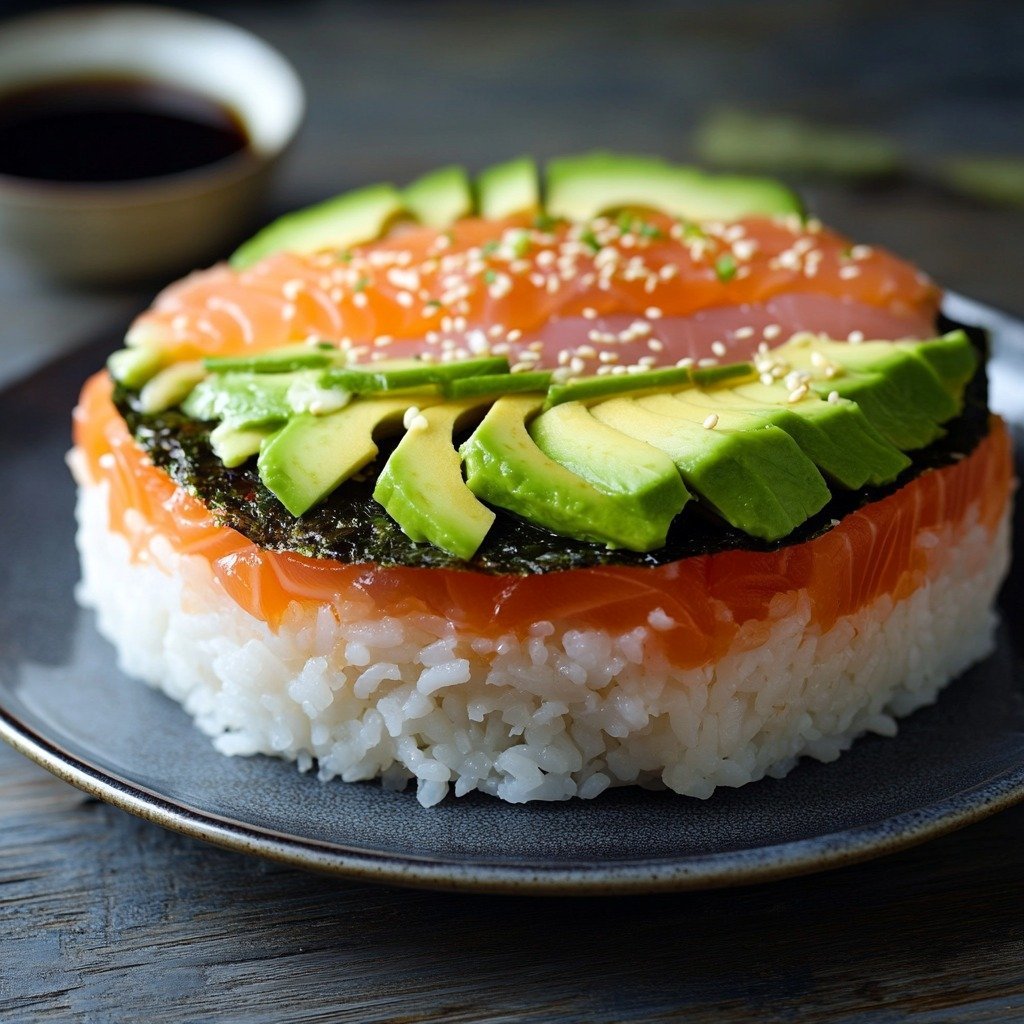 Avocado Sushi Cake Recipe