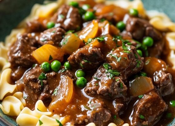 Tremendous Crockpot Beef Tips & Noodles Comfort Dish prepared at home with simple ingredients and clear steps.