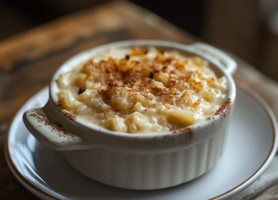 AMAZING Old-Fashioned Creamy Rice Pudding prepared at home with simple ingredients and clear steps.