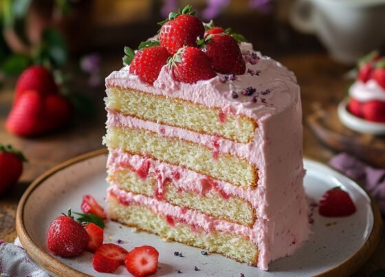 Moist Strawberry Cake with Fresh Strawberry Buttercream prepared at home with simple ingredients and clear steps.
