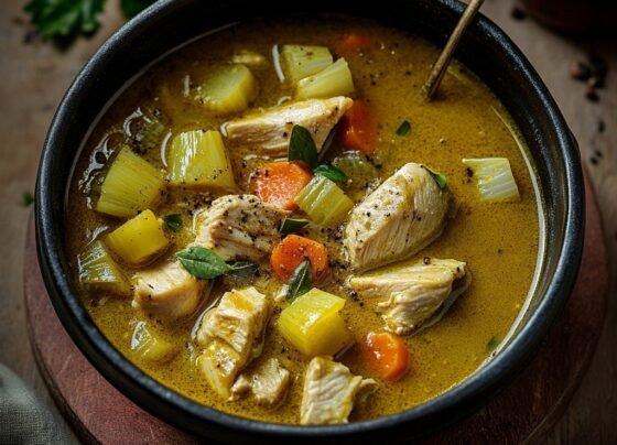 Anti-Inflammatory Creamy Chicken Soup Recipe – A Healing and Delicious Comfort Dish prepared at home with simple ingredients and clear steps.