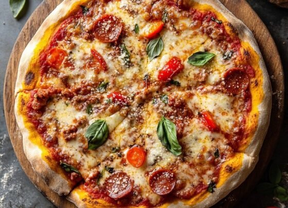 Homemade Pizza Recipe | Customizable and Delicious prepared at home with simple ingredients and clear steps.