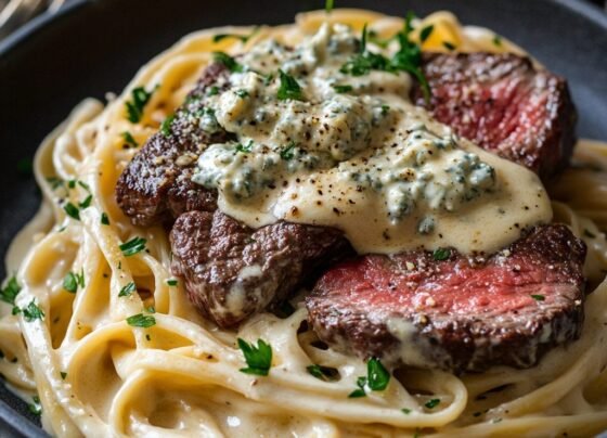 Steak d'Olivier Gorgonzola Alfredo prepared at home with simple ingredients and clear steps.