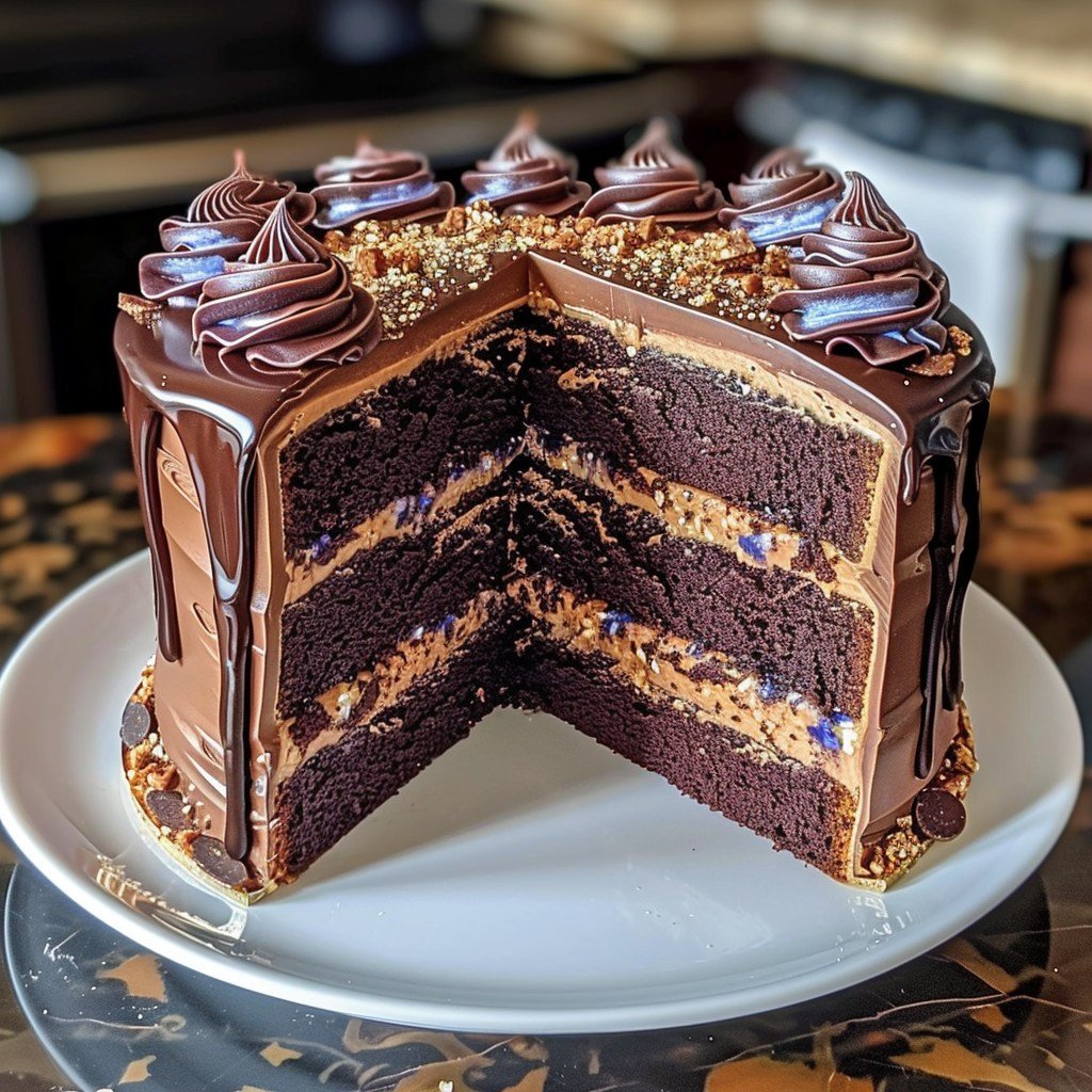 Chocolate Peanut Butter Cup Galaxy Cake
