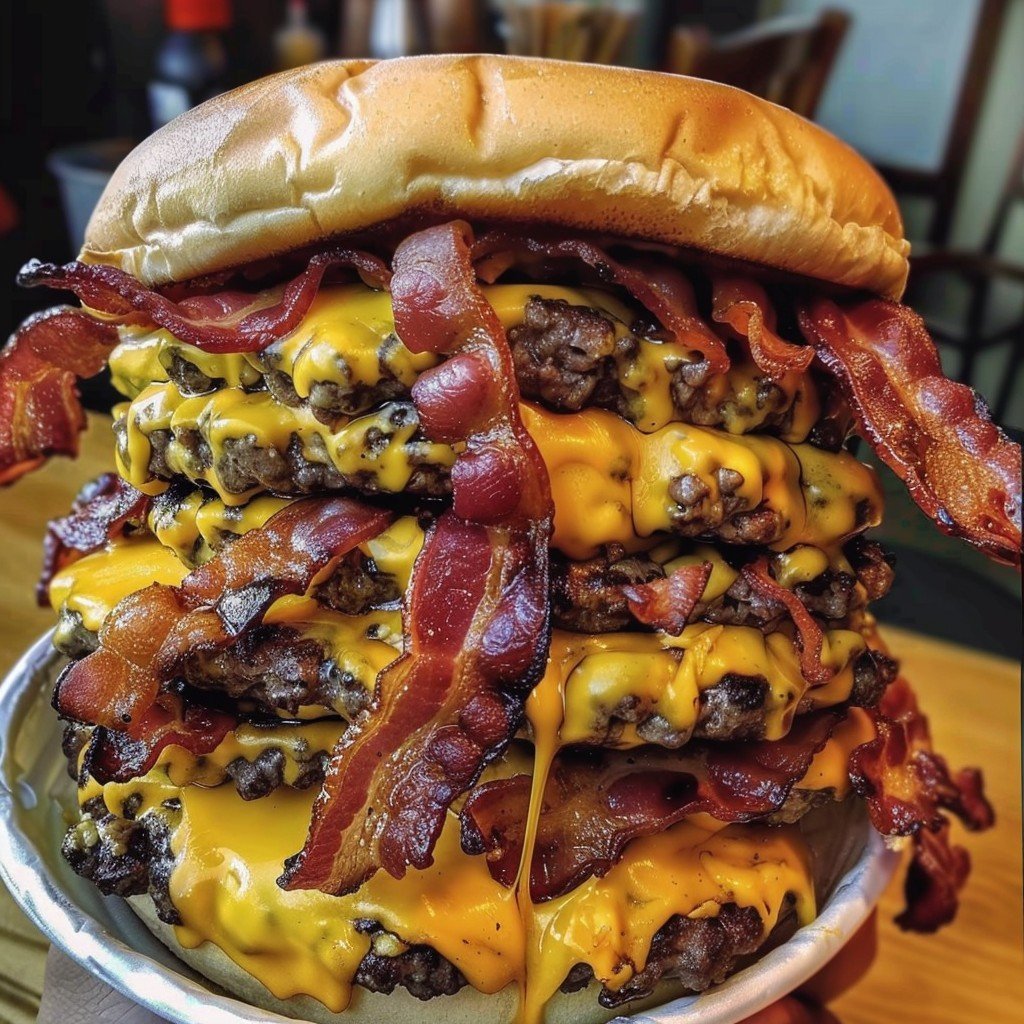 Ultimate Bacon Cheeseburger Stack