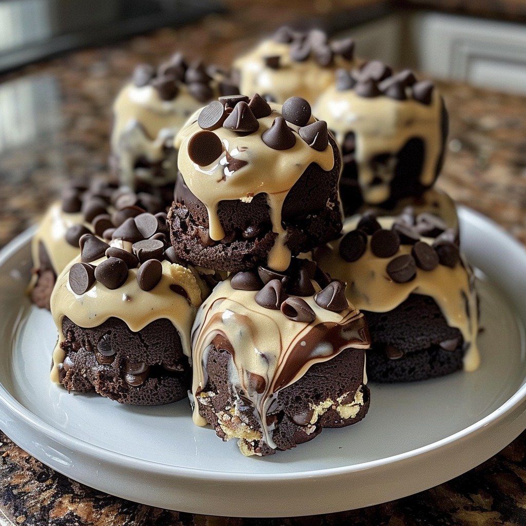 Chocolate Chip Cookie Dough Brownie Bombs
