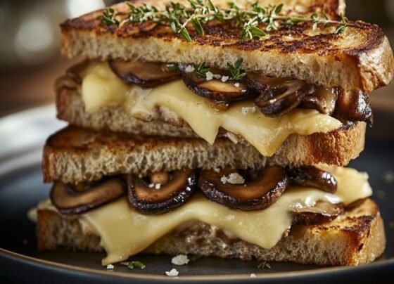 Delicious Grilled Cheese and Mushroom Sandwich Recipe prepared at home with simple ingredients and clear steps.