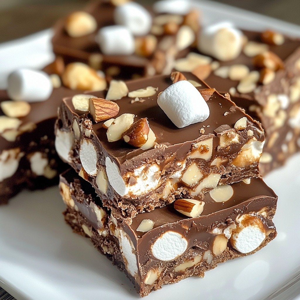 Rocky Road – Decadent Chocolate Candy Loaded with Marshmallows and Crunchy Nuts, Perfect in Bars or Ice Cream!