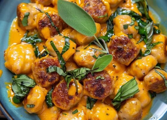 Creamy Pumpkin Gnocchi with Spinach and Sausage prepared at home with simple ingredients and clear steps.